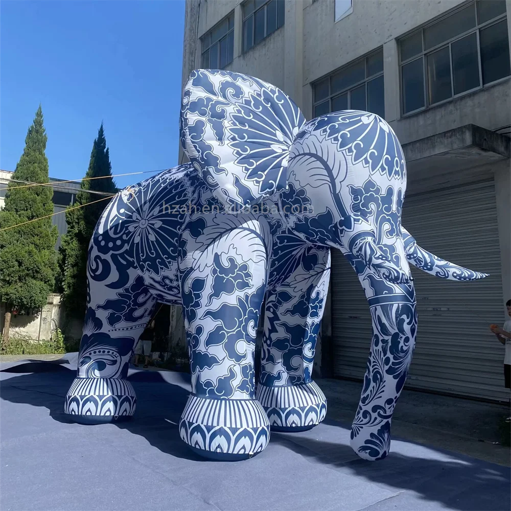 New Custom Design Inflatable Elephant Animal Model Inflated Elephant Cartoon in Mykonos Style