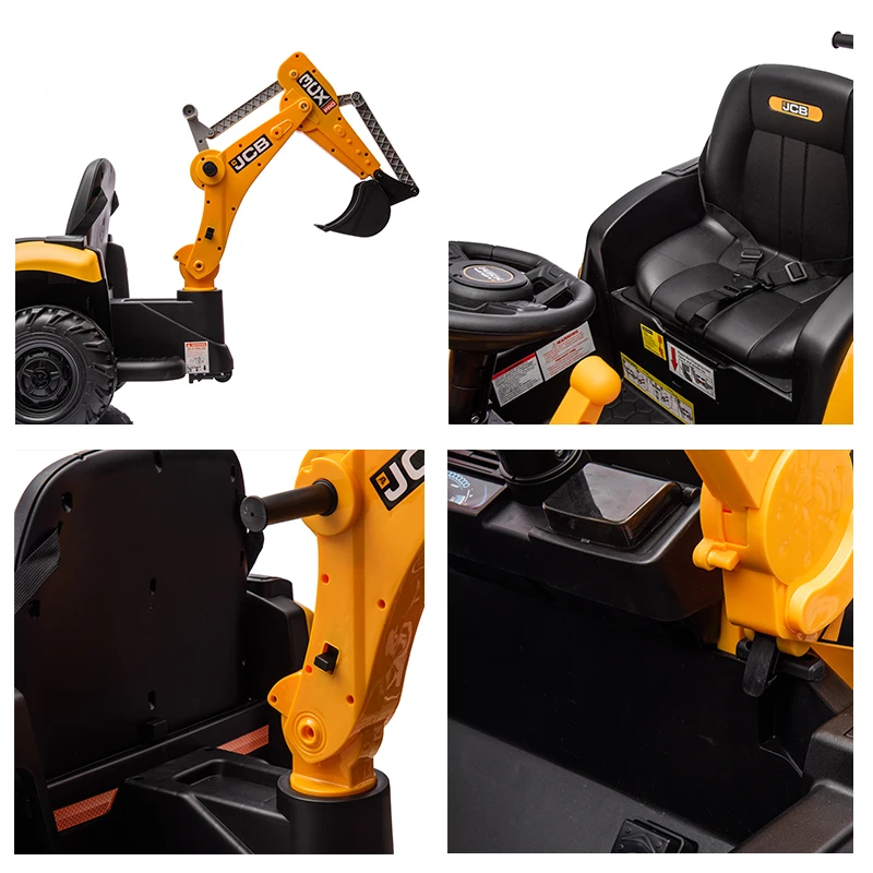 Licensed JCB Kids Electric Excavator Forklift Children 12V Electric Toy Car Battery Operated Kids Ride on Excavator Toy Car