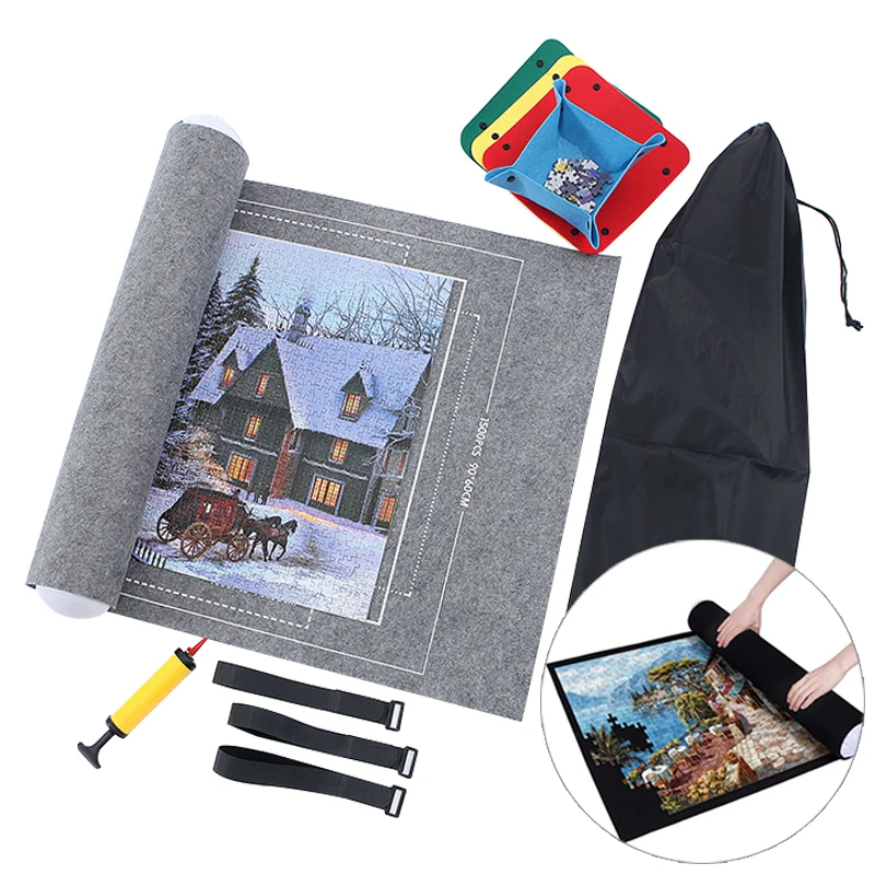 Пазл-рулон, войлочный коврик, игровое одеяло, коврик для пазлов, до 3000 пазлов