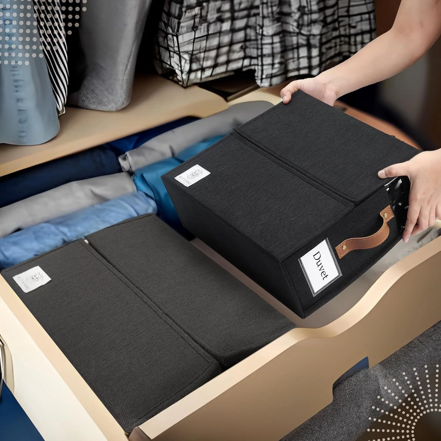 Bed Sheet Organizer Foldable Bedding Organiser with Handle and Window