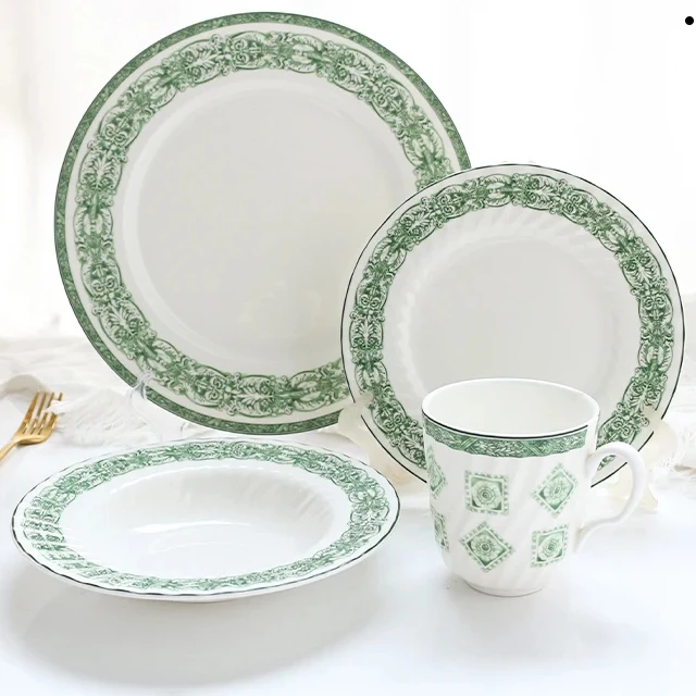 fine bone china dinner set High quality porcelain 16pcs dinner set Beautiful dishes for guests dinnerware sets