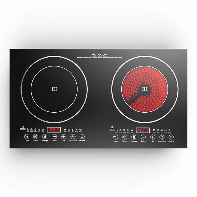 Factory Price Direct Kitchen Laser Cooker Infrared Induction Cooker 2 Burner Hot Sales