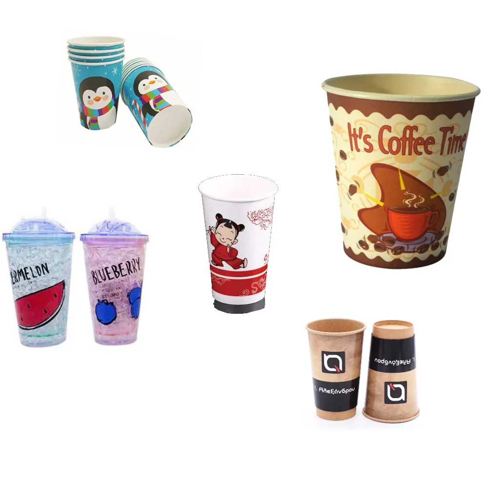 High speed full automatic cup 3 color screen printer with full line