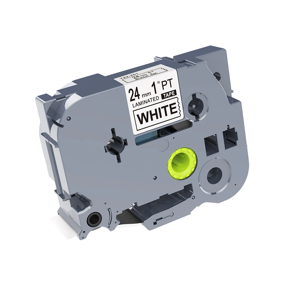 100%C Compatible TZ TZe251 Black on White Label Tape (24mm X 8m) for Brother P-Touch Serial Printing Machines