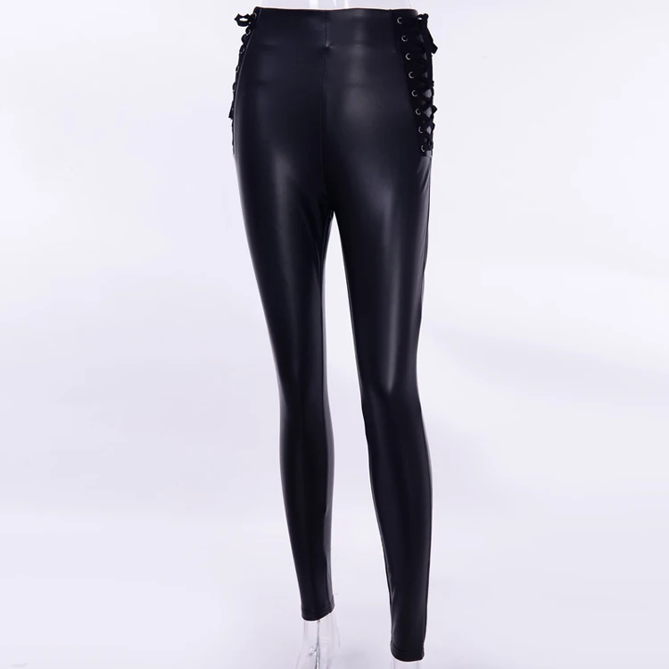 
YH1493 Hot Style Women Trousers PU Leather Popular Long Pants For Young Lady 