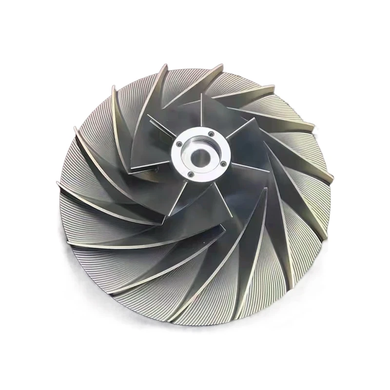 Custom made 5 axis CNC machine center Three - dimensional flowing impeller turbines for high speed blower