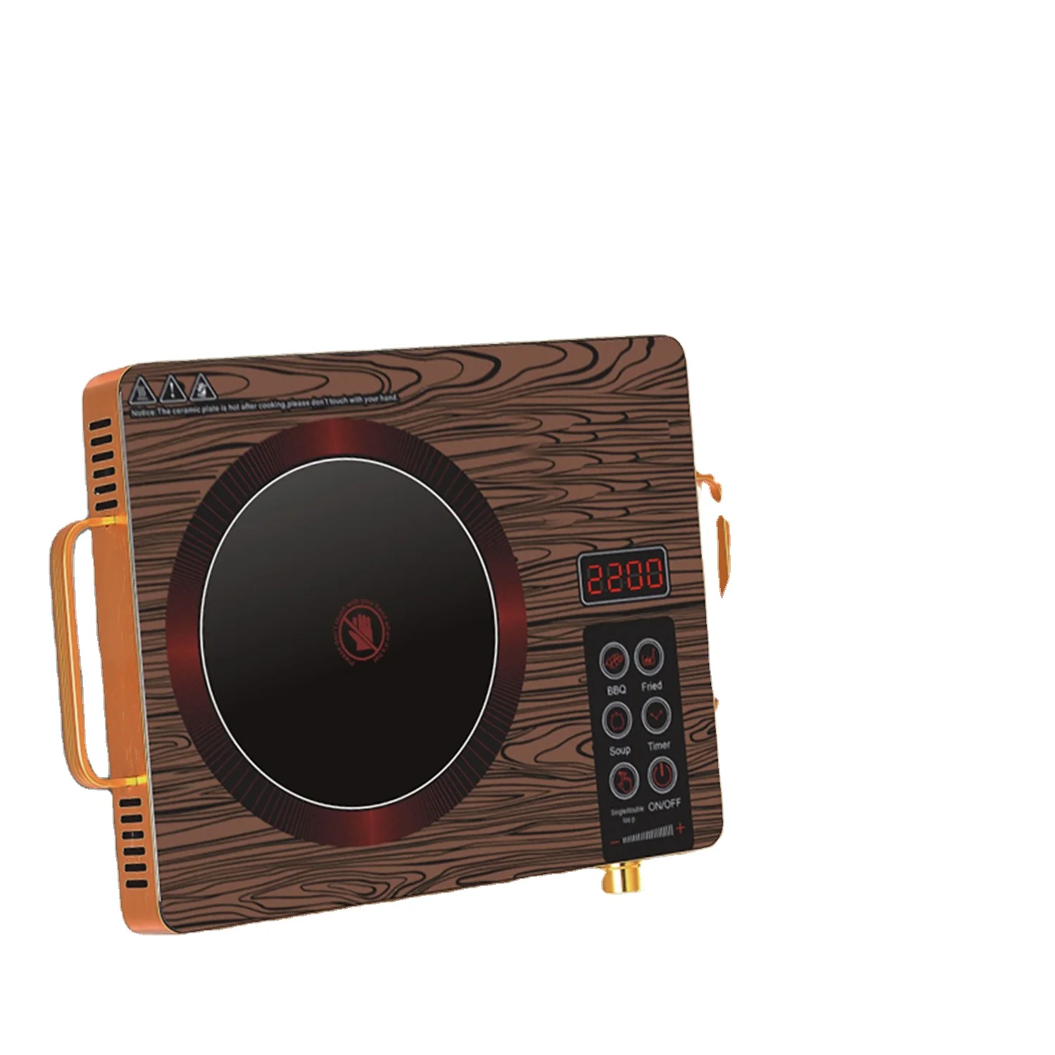 OEM  Mini Electric Cooker Induction Stove Circular Infrared Cooker Wood Grain Infrared Induction Cooker