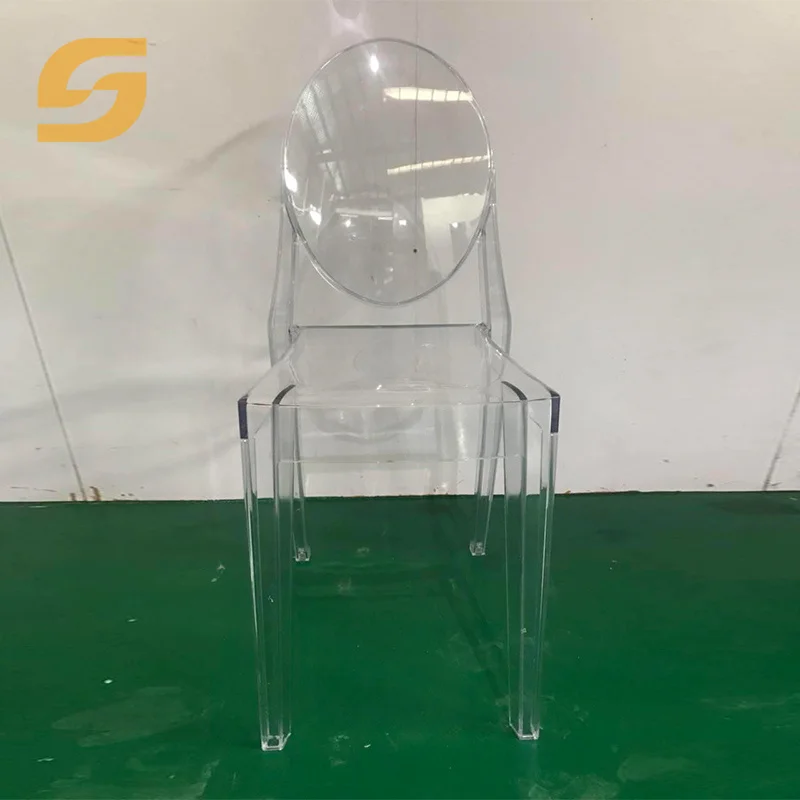 Commercial Furniture Clear Polycarbonate Tiffany Resin French Louis Chiavari Event Rental Acrylic Ghost Chair For Wedding
