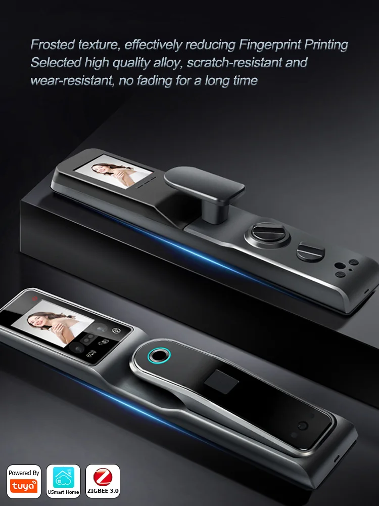 tuya wifi smart life face recognition sliding door lock keyless smart security main door electric for door lock