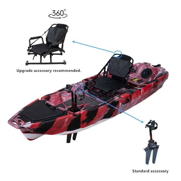 New Arrival Factory Wholesales Single Seat Module Fishing Kayak Fin pedal Canoe Boat with 2 piece Module for Easy Carrying