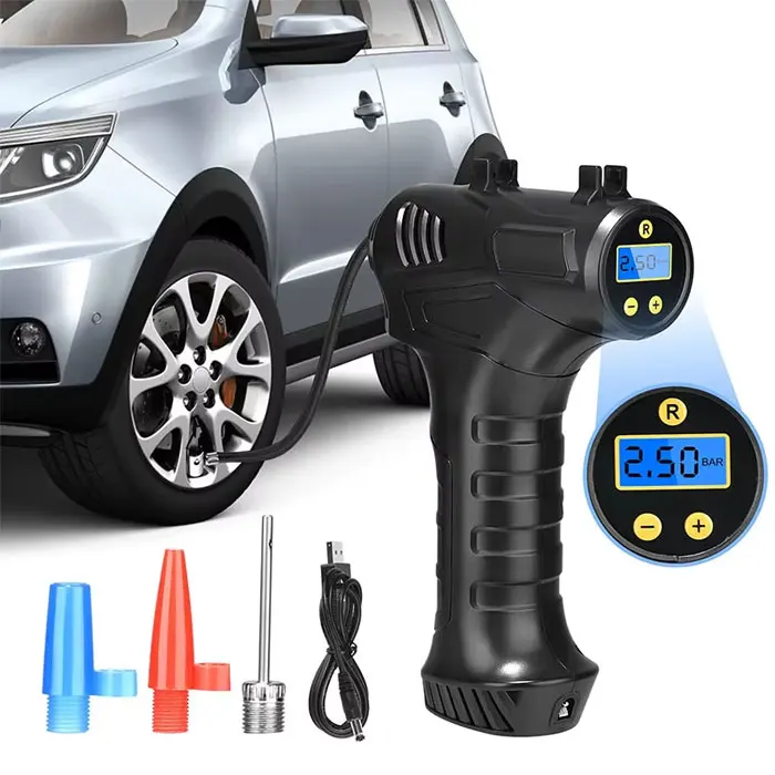 Portable Tyre Inflator 12V Rechargeable Cordless Digital Wireless Electric Car Air Tire Pump Gonfleur De Pneus Voiture Sans Fil
