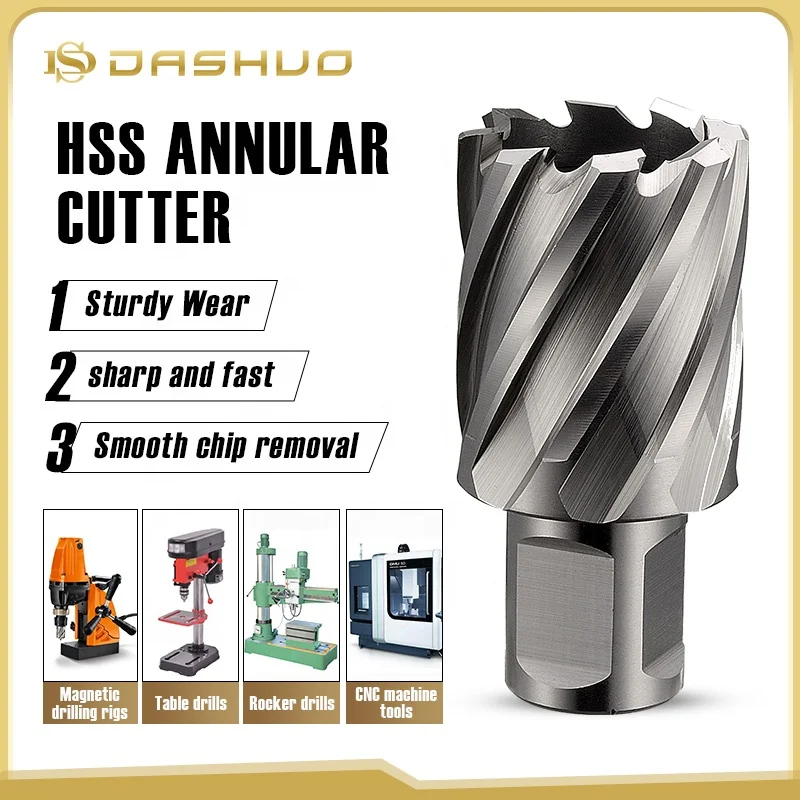 DASHUO HSS 12mm Annular Cutters  High Speed Steel Diameter  weldon 19 for Magnetic Drill Press