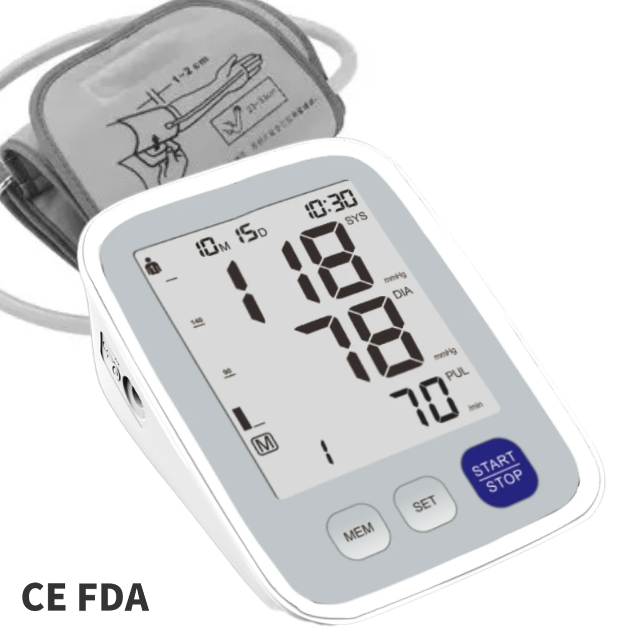 CE ISO Large LCD digital blood pressure monitor price sphygmomanometer electronic  blood pressure machine BP monitor