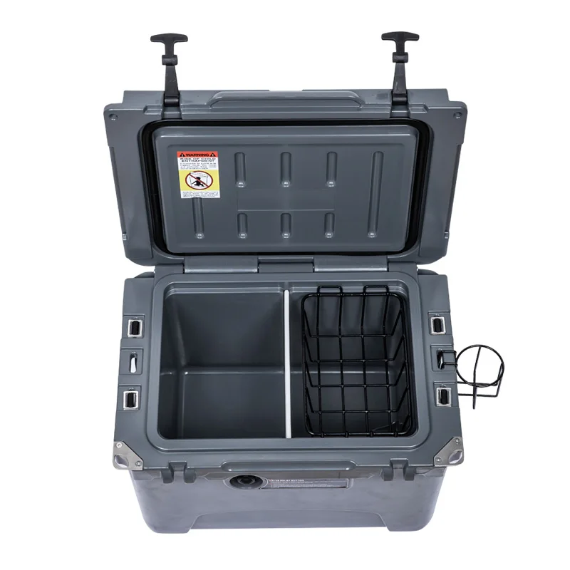 35QT ODM&OEM insulated fish boxes Hard Cooler hand lever shipping box cooling rotomolded cooler box