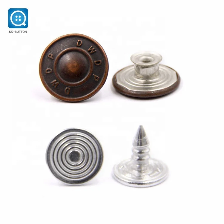 Factory direct sales customized logo copper zinc alloy jean metal jeans buttons men wholesale jeans button