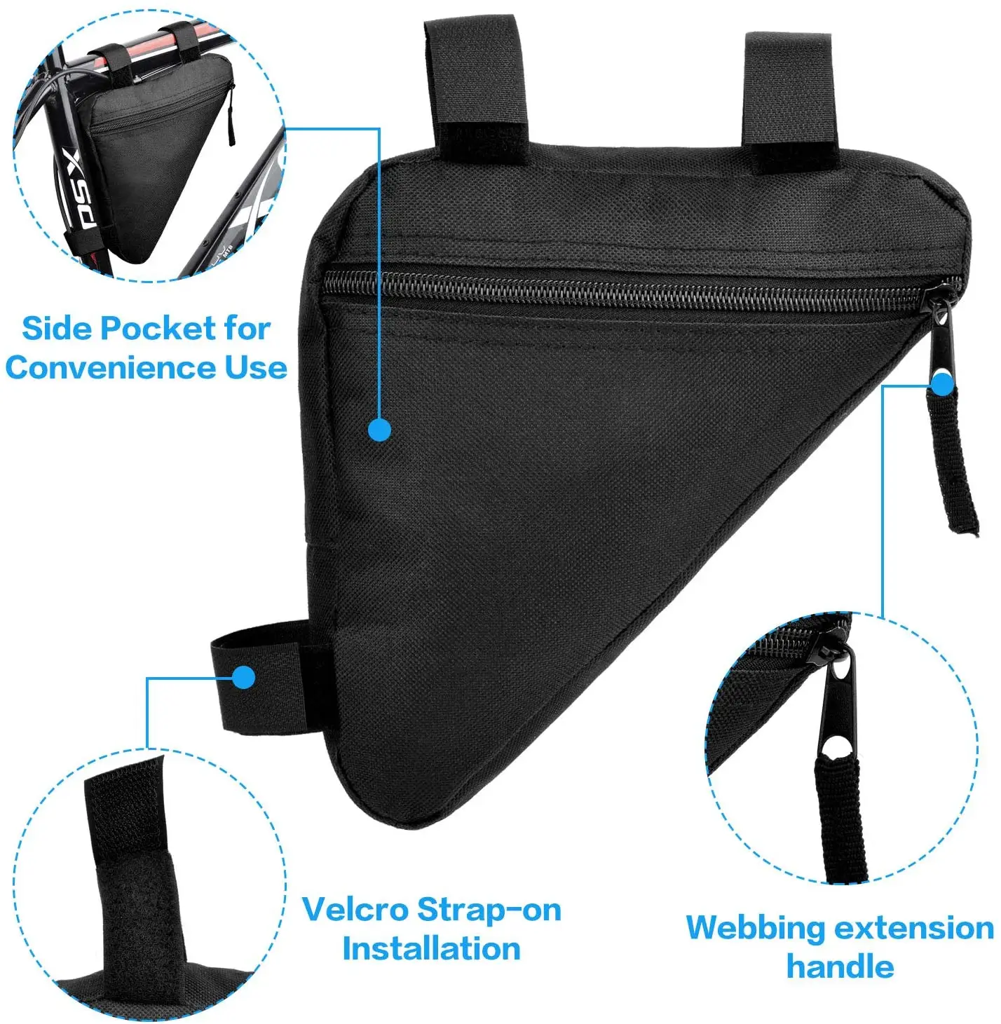 Factory Customized Waterproof Sport Bicycle Accessories Bike Front Frame Bag