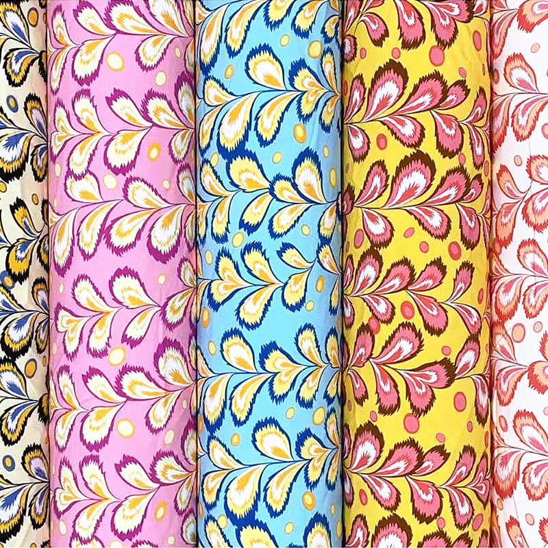 Custom design 100% poly colorful soft printed chiffon jacquard fabric for dress