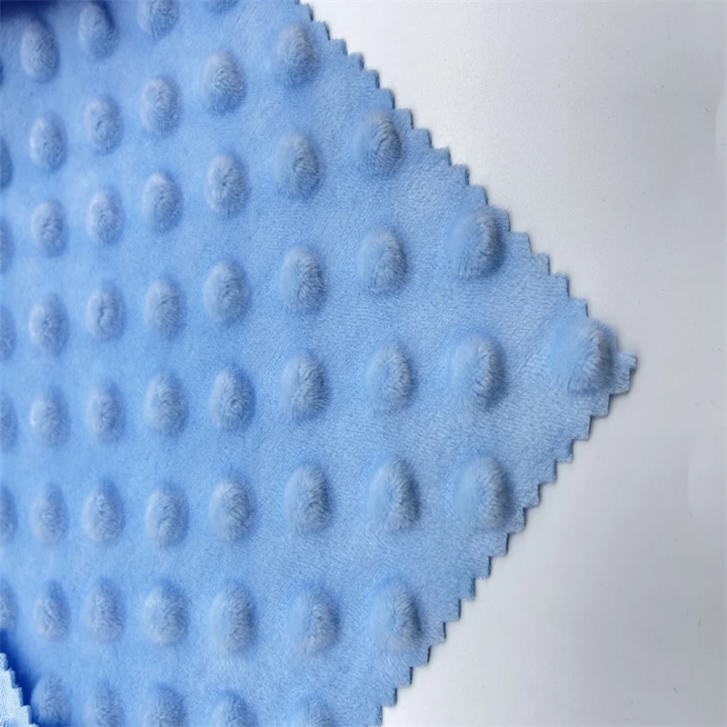 100 polyester 3D Embossed Super Soft  Velboa Minky Dot Fabric For Home Textile