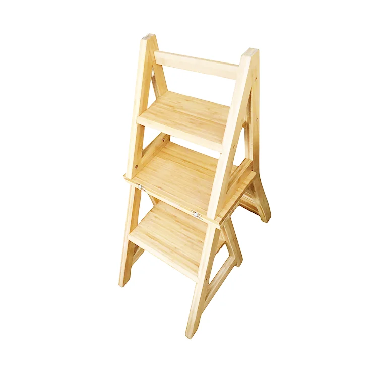 Sinoyurt Library folding wooden chair ladder
