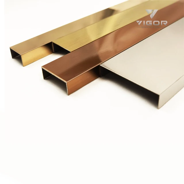 
U shape customized high quality stainless steel tile trim for wall and ceiling decoration 