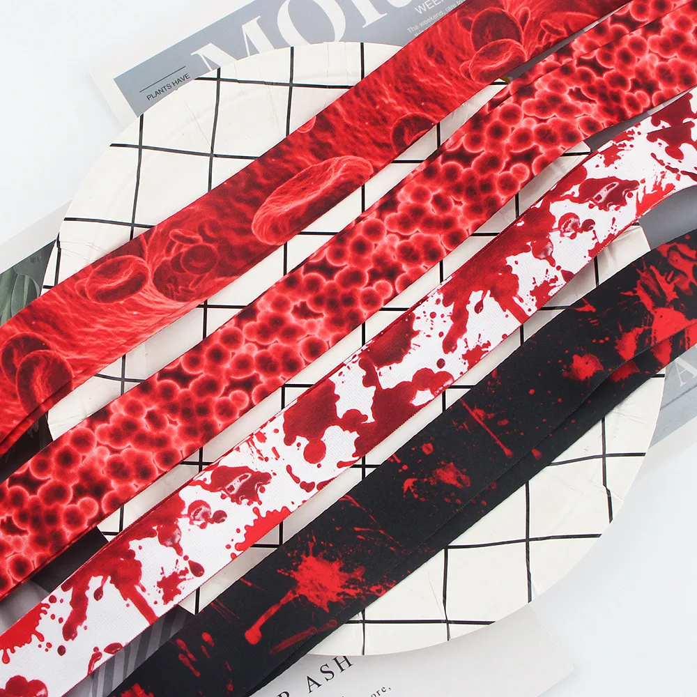 Halloween Customs Blood Cell Phone Neck Rope Lanyard Heat Transfer Printed Lanyard Key Chain Lanyard Anti-drop Keychain