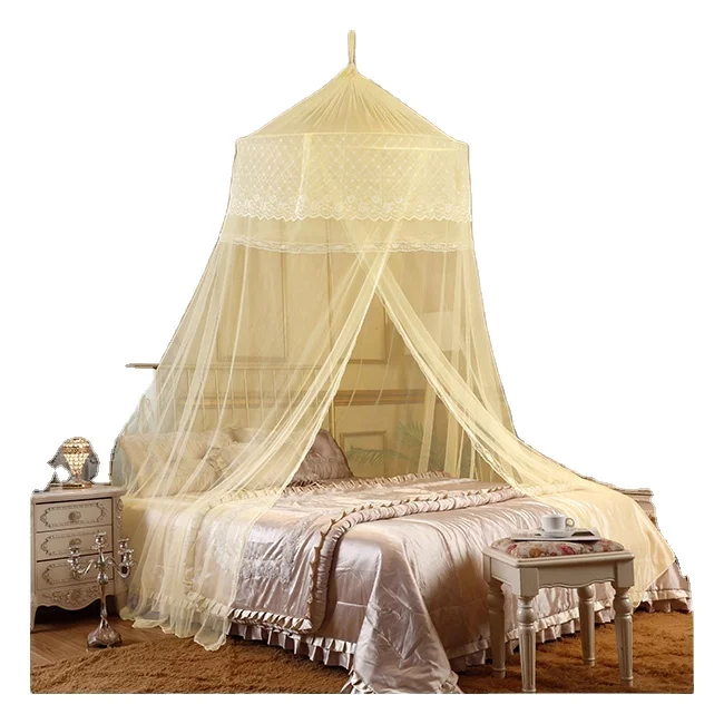 Folded  round new style luxury princess palace mosquito net double bed