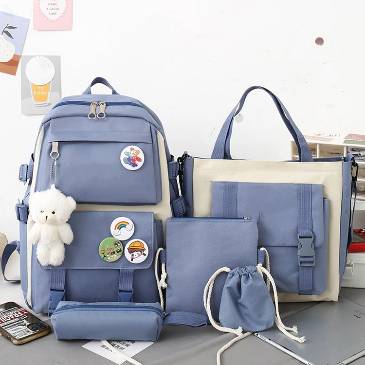 Wholesale Grades 3 To 5 And 6 School Bag Pack Set Student Bag Lightweight  Fresh Cute Girly Heart Large Capacity Backpack