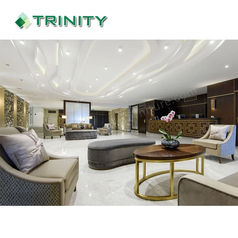 Customized High Quality 5 Star Luxury Design Wooden Modern Hilton Hotel Lobby Furniture