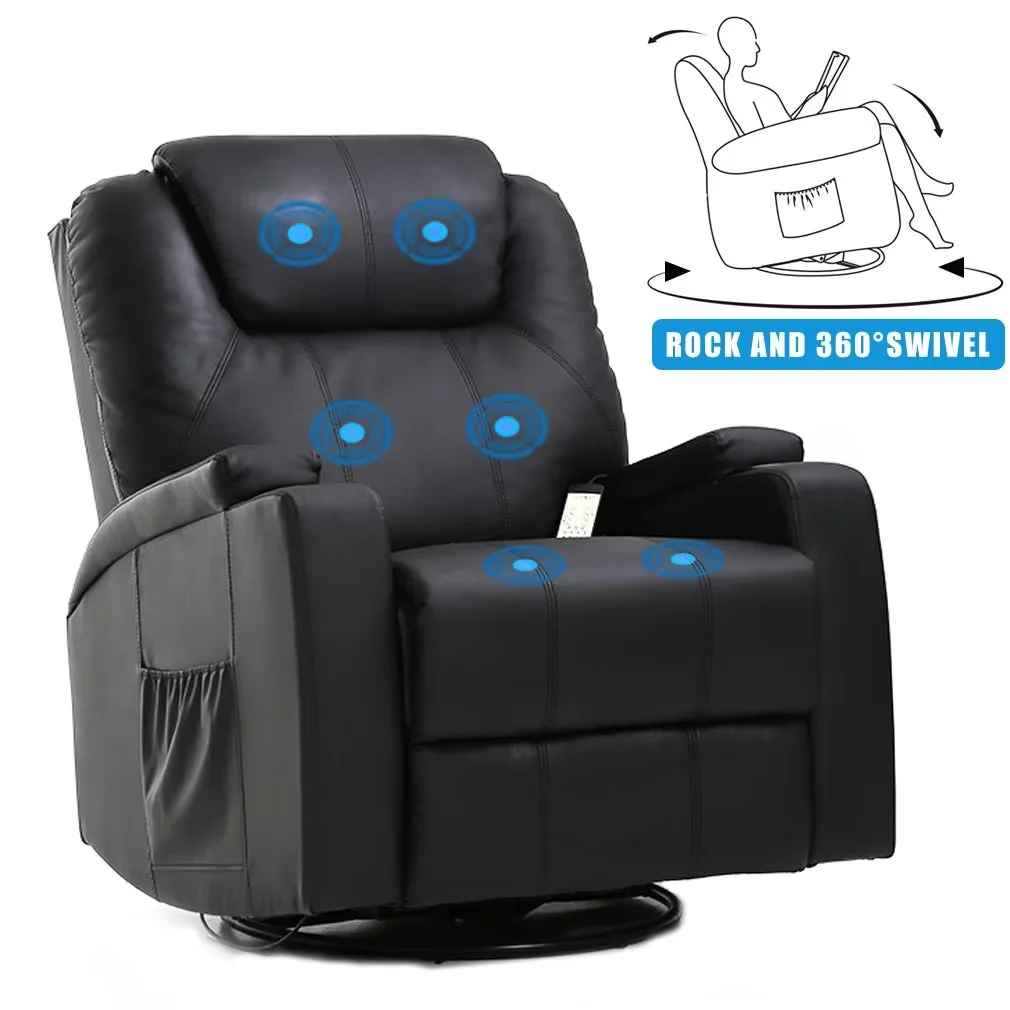 Luxury Design Black Office Home Furniture 360 Degree Swivel Electric Massage Chair Sofa