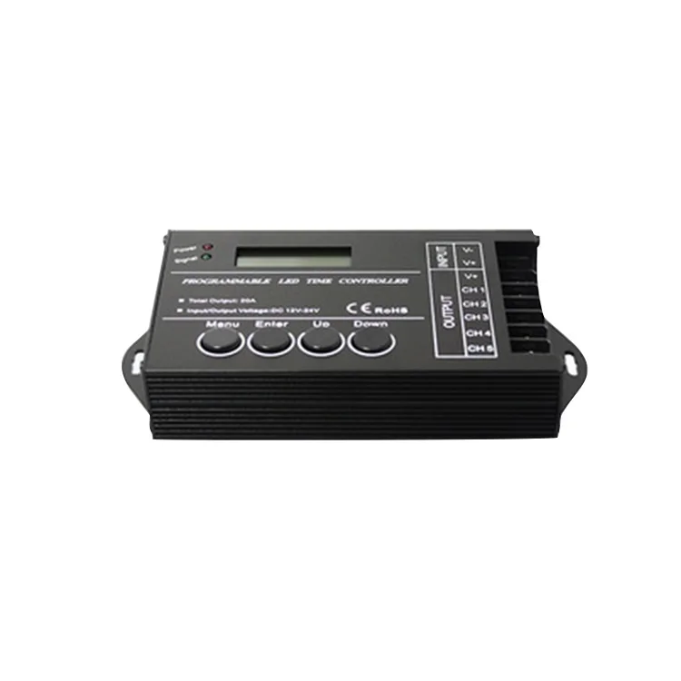 Программируемый 12-24VDC tc420 5-канальный светодиодный контроллер 5 каналов 20A контроль времени для светодиодных ламп