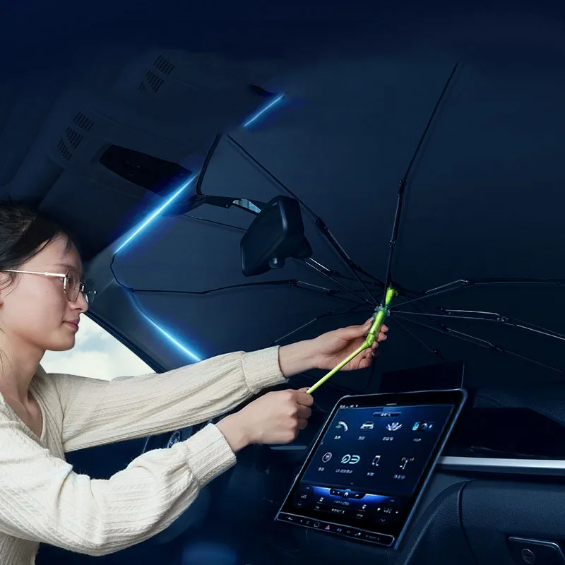 New Mode Car Umbrella Sun Visor Protector Blocks UV Rays Car Front Window Umbrella Sunshade Car Windshield Sun Shade