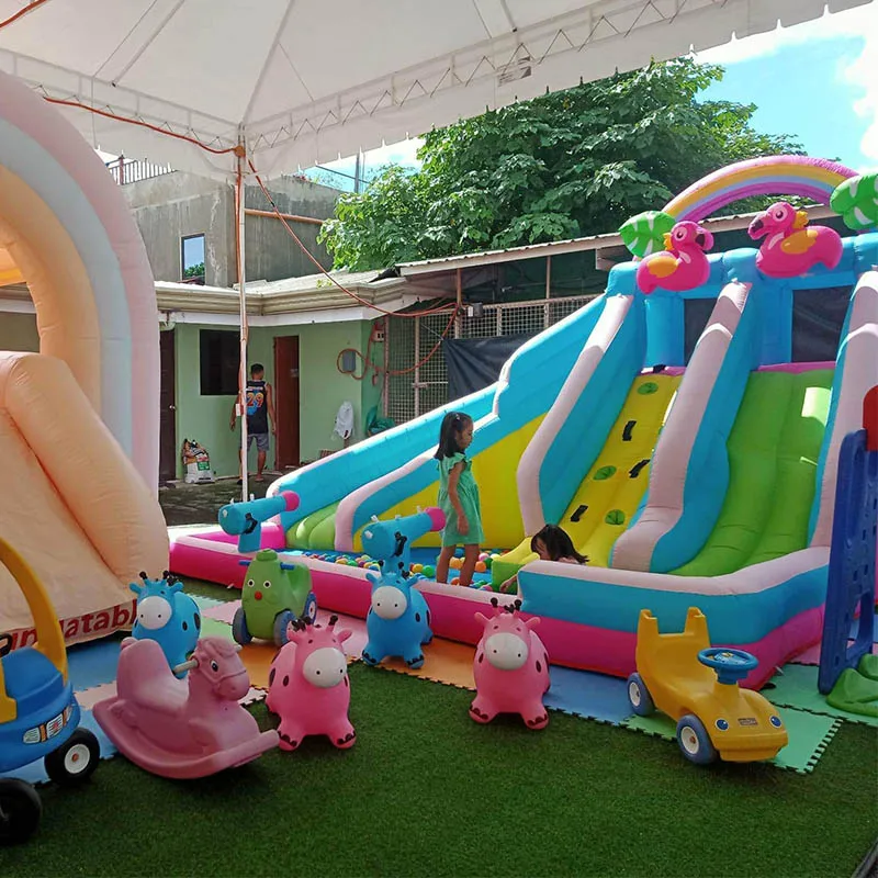 Happy Lion promotion small home bounce house renting children party ball pit jumping castle