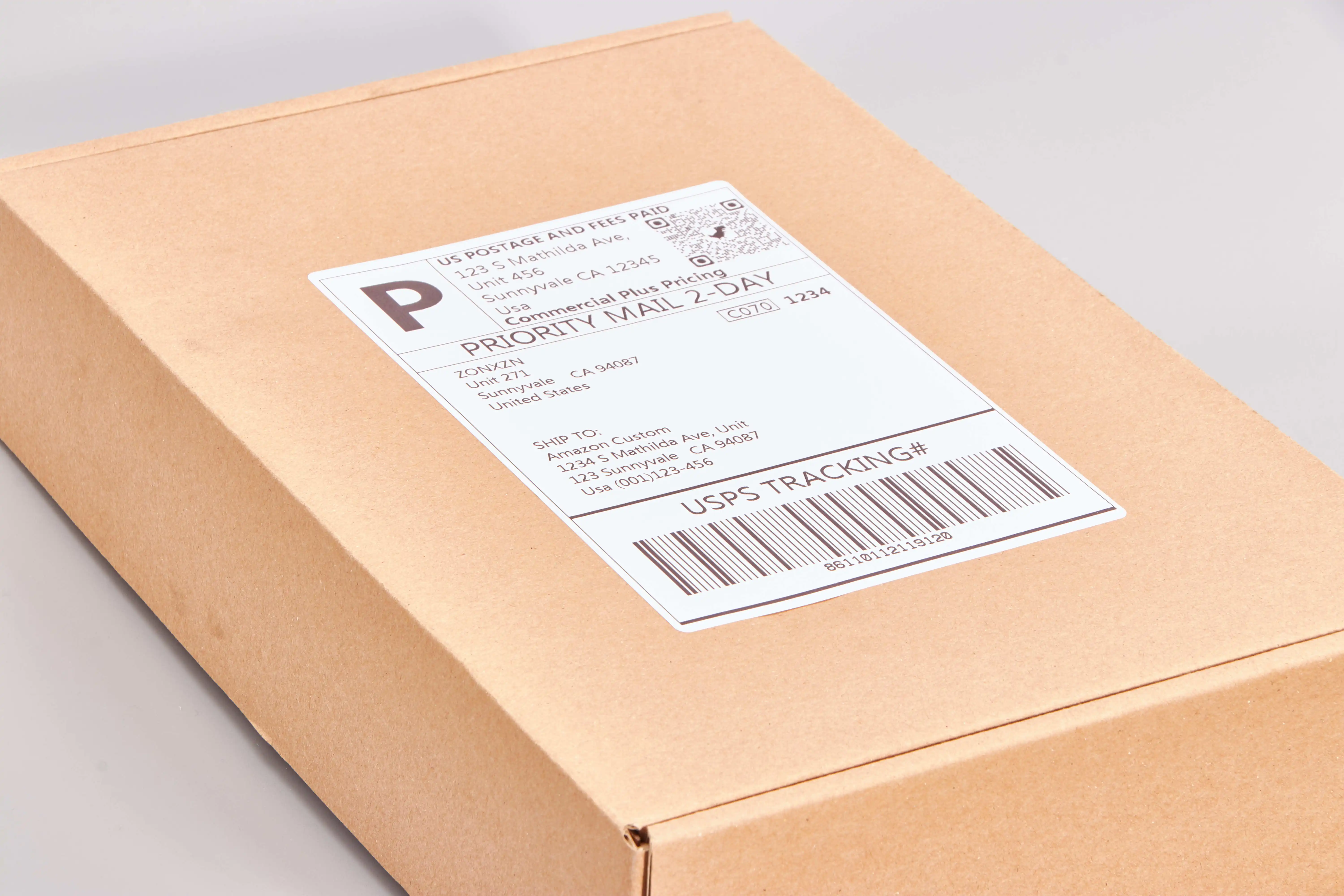 Paper Custom Size Shipping Labels  4*4 Direct Thermal Printing Labels Transport Packing Sticker