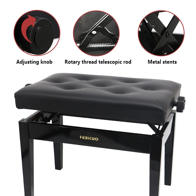 BA212 heavy duty height adjustable solid piano stools air permeable soft keyboard stool