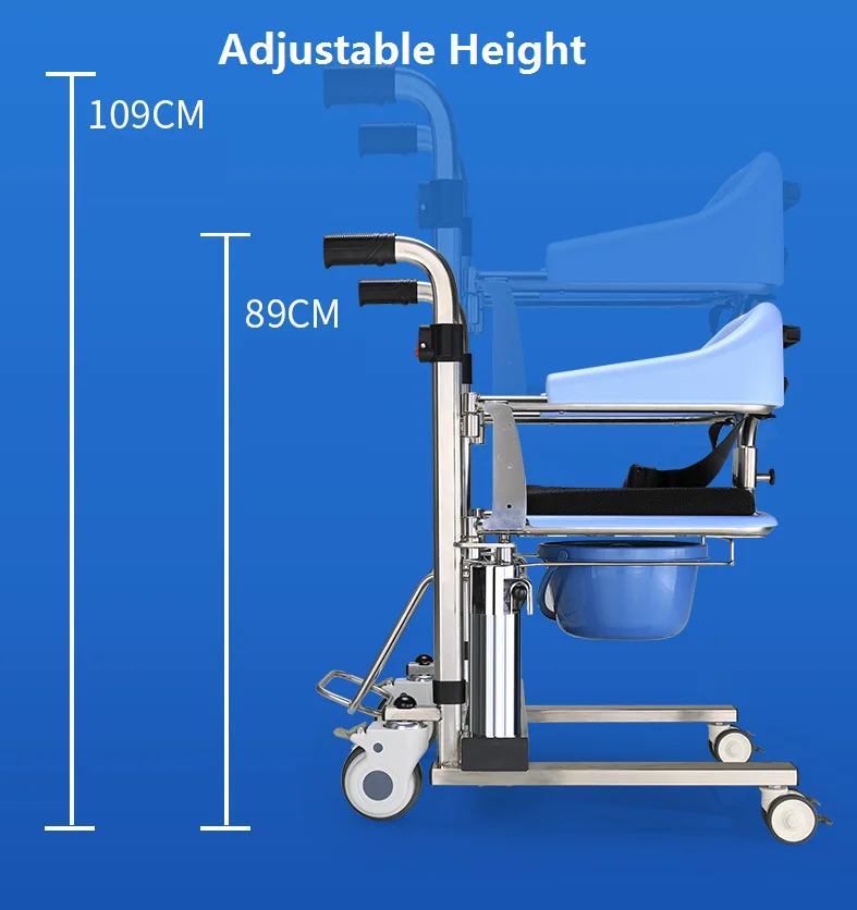 Hot Selling Wheelchair With Toilet Seat Light Weight Aluminium Wheelchairs Foldable Shower Wheelchair