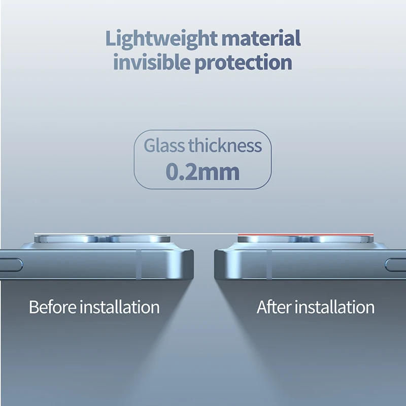 Лидер продаж, протектор экрана Blueo для объектива камеры, закаленное стекло HD для iPhone 13, iPhone 12, iPhone 11, ударопрочный алюминиевый сплав