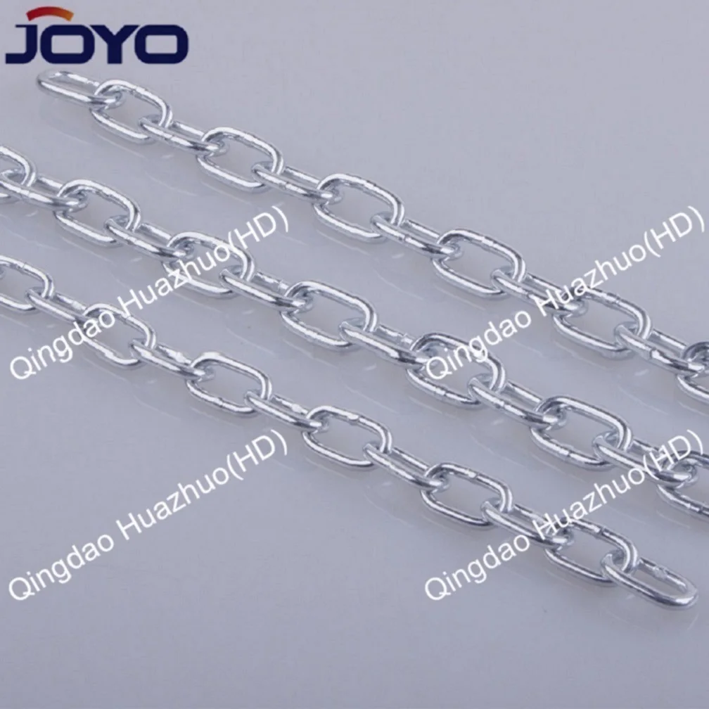 China manufacturer Din5685 welded galvanized steel long link chain. .