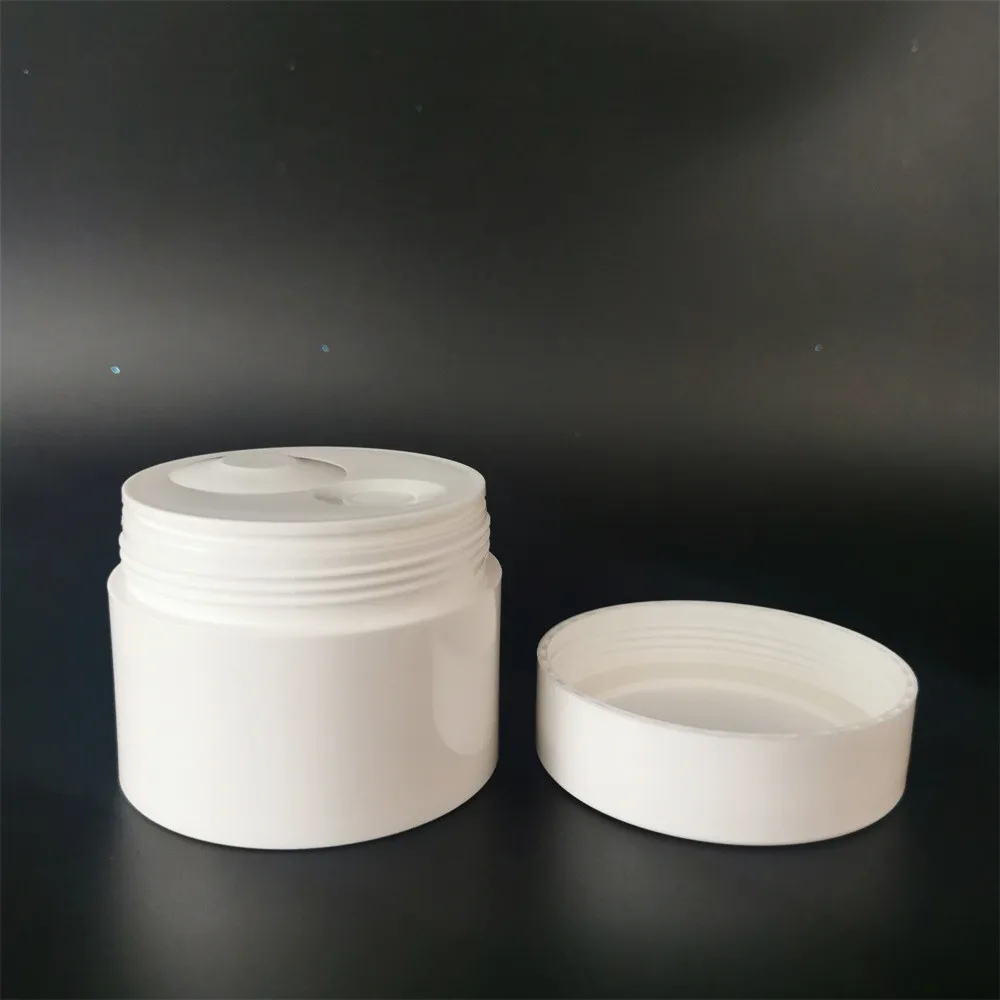 50 ml airless cream jar white custom logo empty plastic cream gel jar