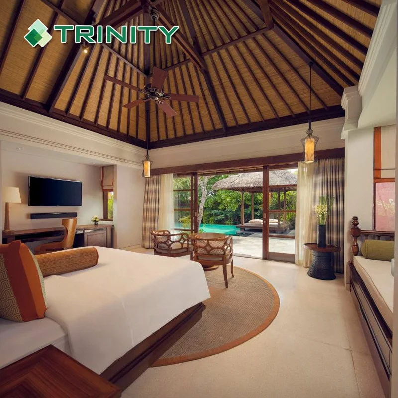 Custom Made 5 Star Modern Tropical Wooden Resort Beach Hotel Bedroom Furniture Set