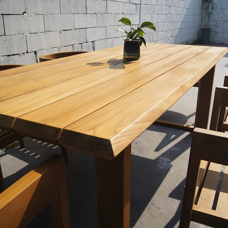 wood furniture factory all weather luxury customized patio teak table and chairs