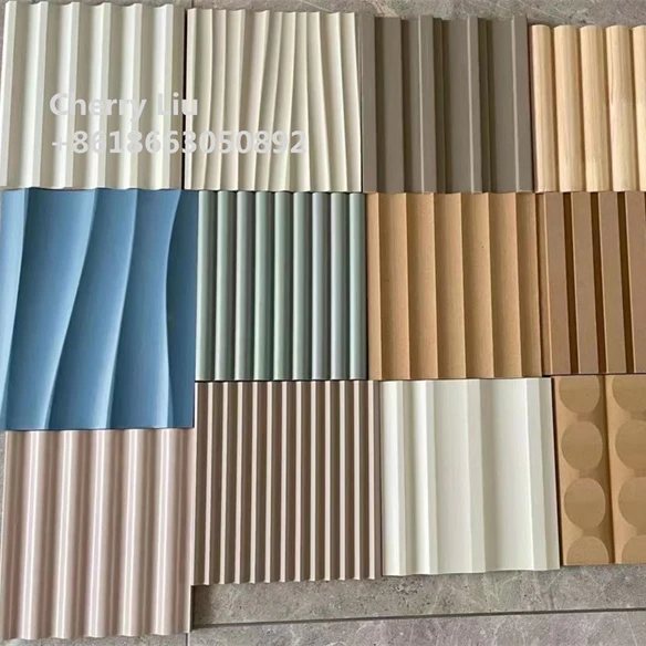Art Textured Wood Grooved Decorative MDF bent Carved Cladding Sheets 3D wave MDF Wall Panel for Hotel
