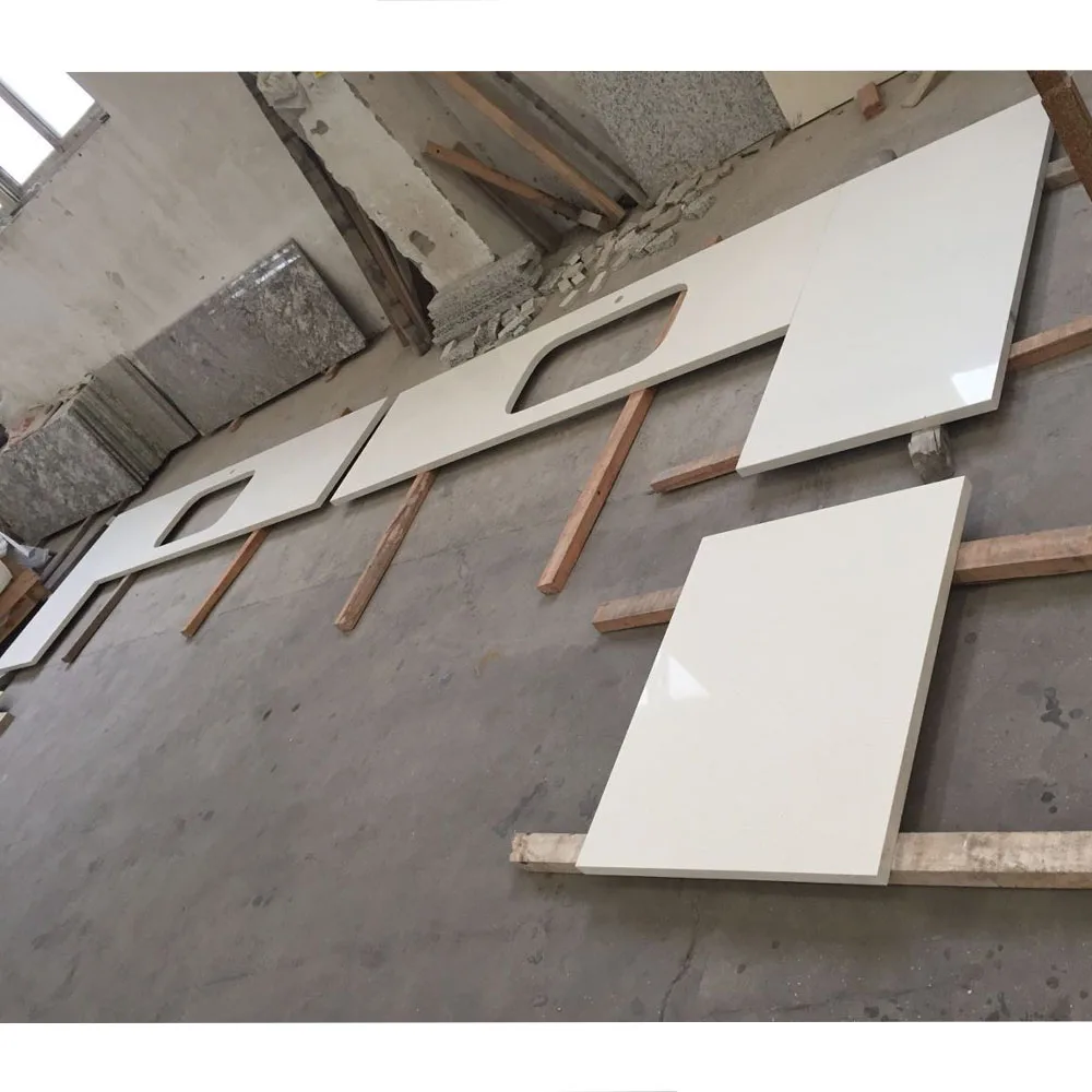 WFCM Artificial Stone White Cararra Calacatta Quartz Stone Worktop Countertop Kitchen Natural Stone Granite Marble Vanity Tops