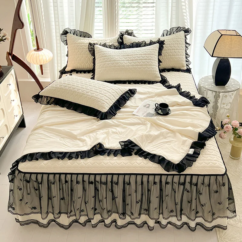 Hot Sale Luxury Ice Silk Cooling Thailand Natural Latex Mat Cooling Summer folding Sleeping Mat Summer quilt set