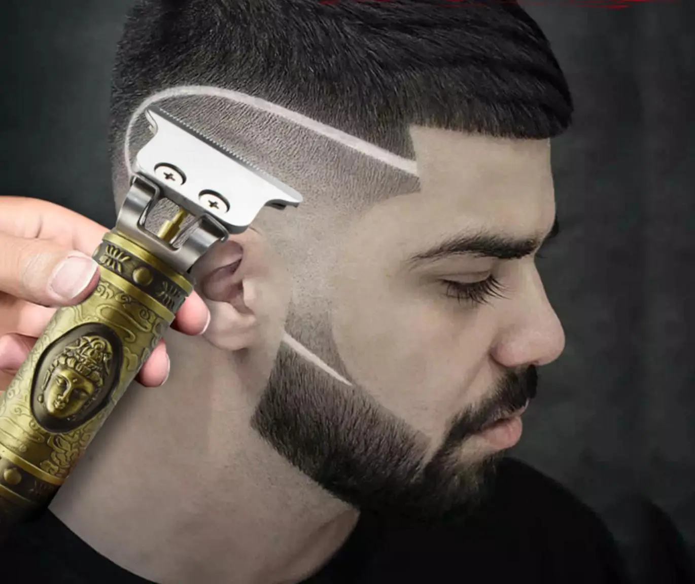 
Oil Head Clipper Hair Clipper For Personal Use Scoring Carving Professional Barber Shop Clipper Scissors Haircut Tool 