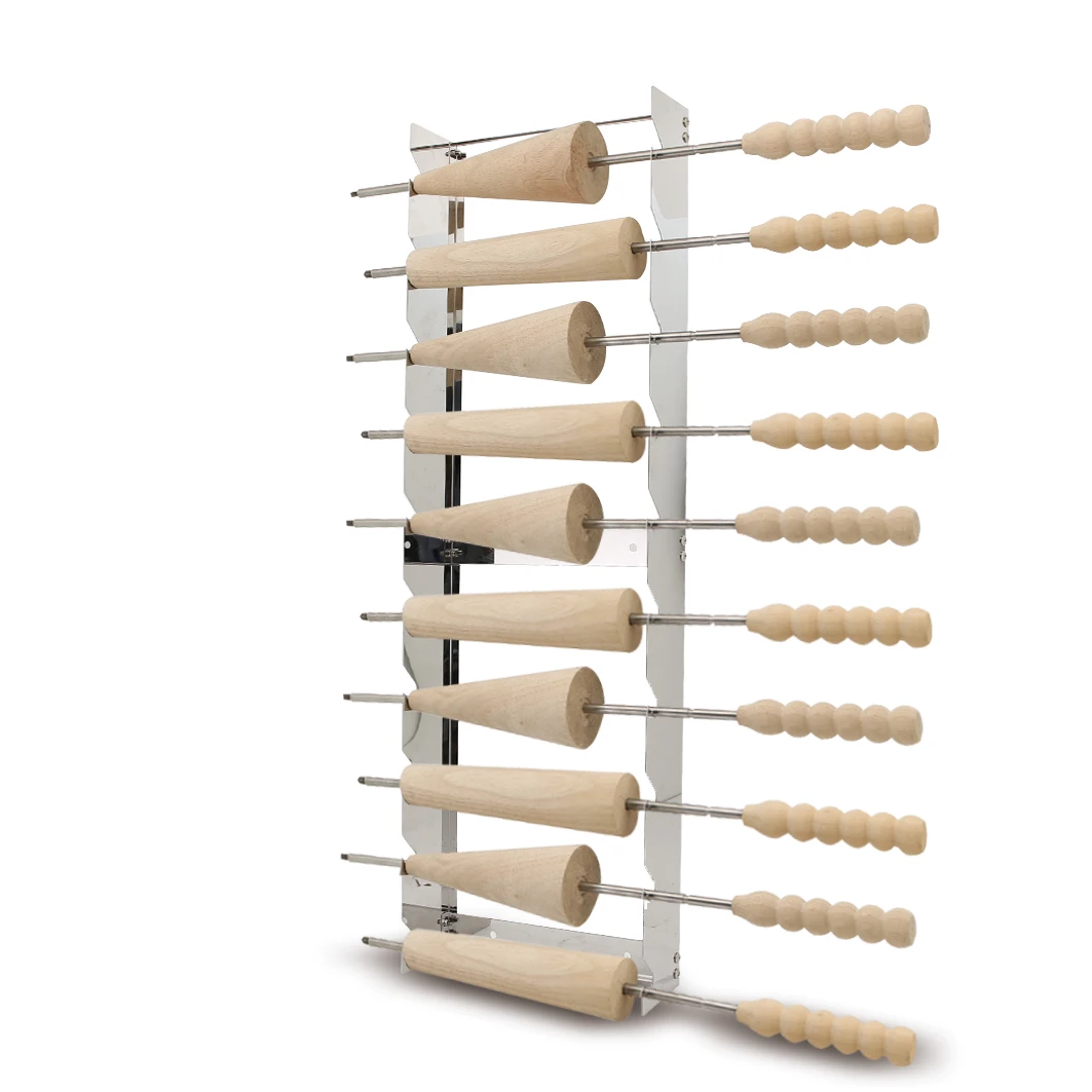 wood roll stand holder stainless steel kurto kalac oven machine set Chimeny Cake wood roll shelf