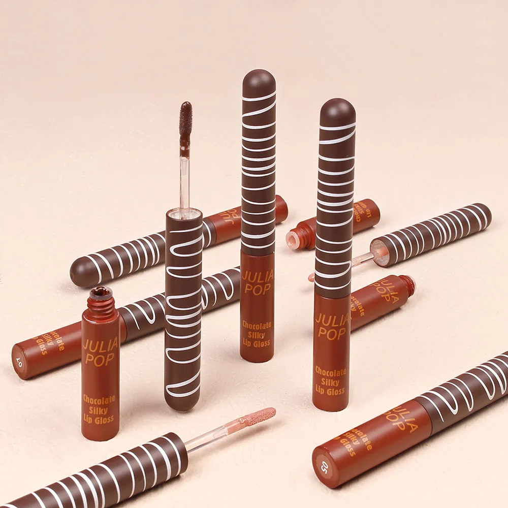 Unique Design Chocolate Shaped Liquid Lipstick Moisturizing Silky Lip Gloss