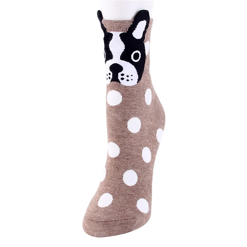 Unisex Adult Cotton Kawaii Knitted Animal Print Face Dog Cute Funny Girl Socks Anti Slip For Women  (Many Models)