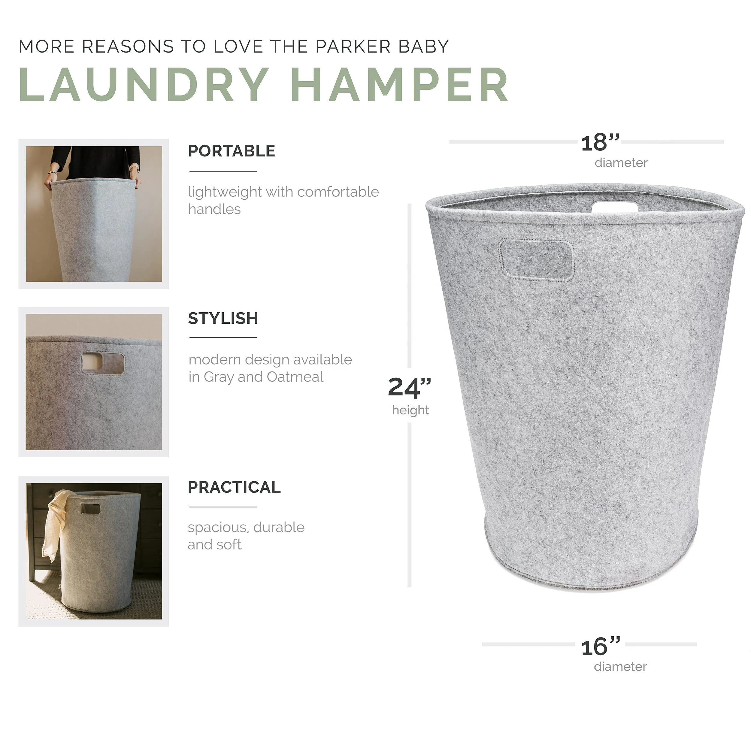 ADD LOGO FELT swift large laundry bag foldable hamper laundry