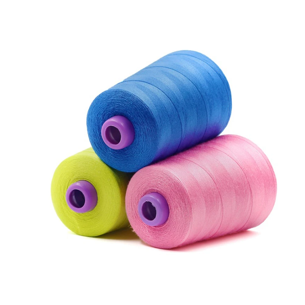 Cheap sewing thread waxed linen threads 60/2 5000 yards/cone resistance to abrasion sewing 5000 yards thread polyester