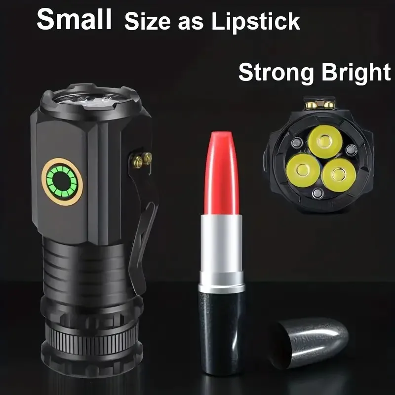 XHP35  Mini 3LED 1800mm  rechargeable waterproof with magnet hiking camping led torch flashlights